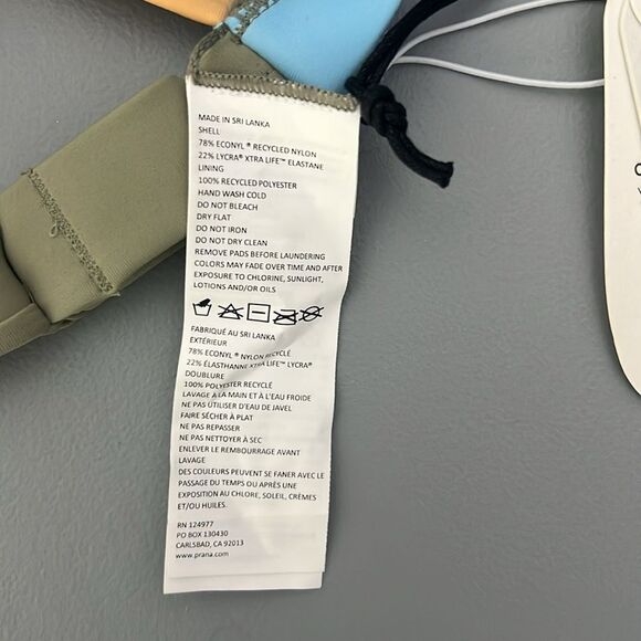 014 prAna Baja Bound Swim Sweet Agave Color Block Top Size S - Picture 6 of 9